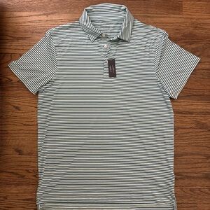 J. Crew Slim Stripe Polo — blue and light green